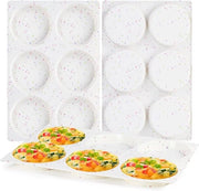 Set di 3 formine per muffin in silicone, rivestimento antiaderente, formine giganti per torte di pane tostato, piatti per forno rotondi, torte inglesi, sandwiches, panini di mais, omelette, lo mein.