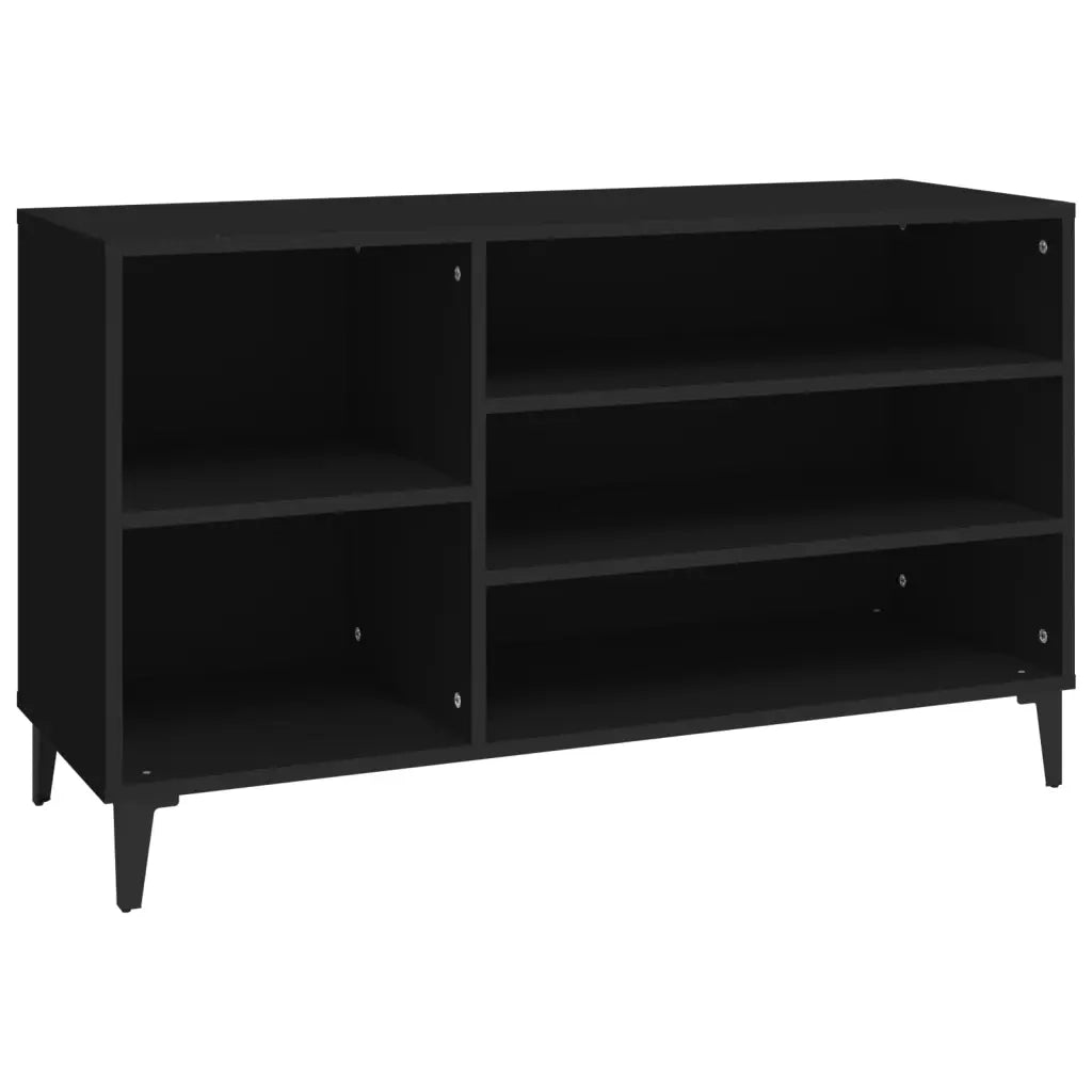 Scarpiera-Scaffale per scarpe Nera 102x36x60 cm in Legno Multistrato 468863