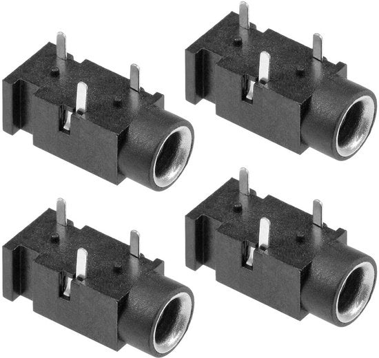 Stereo 3,5 mm soldeer jacks con 3 pini, 3,5 mm 5 connessioni audio video femmina PJ320 nero