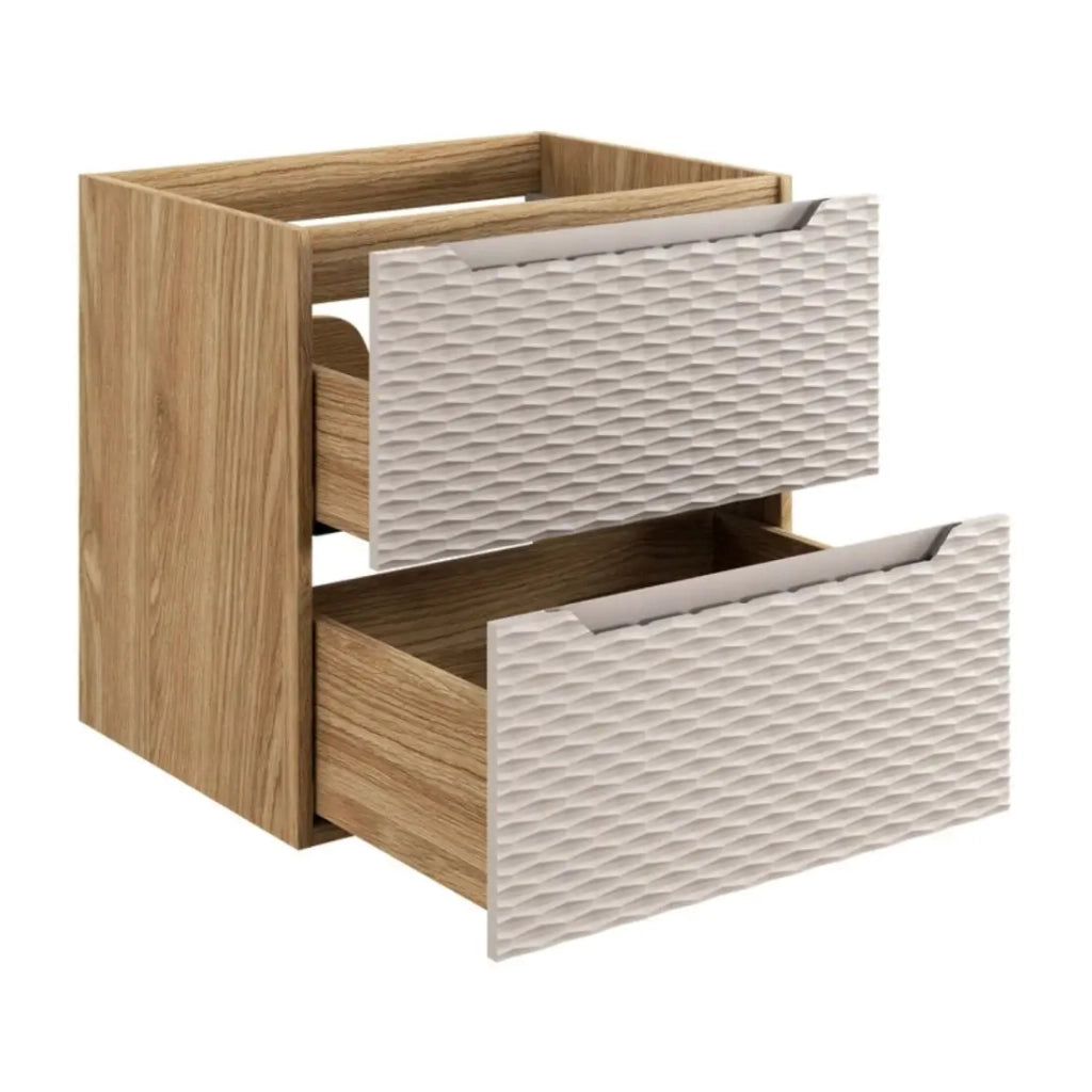 Mobile sottolavabo YOKA – Beige e rovere chiaro 60 cm