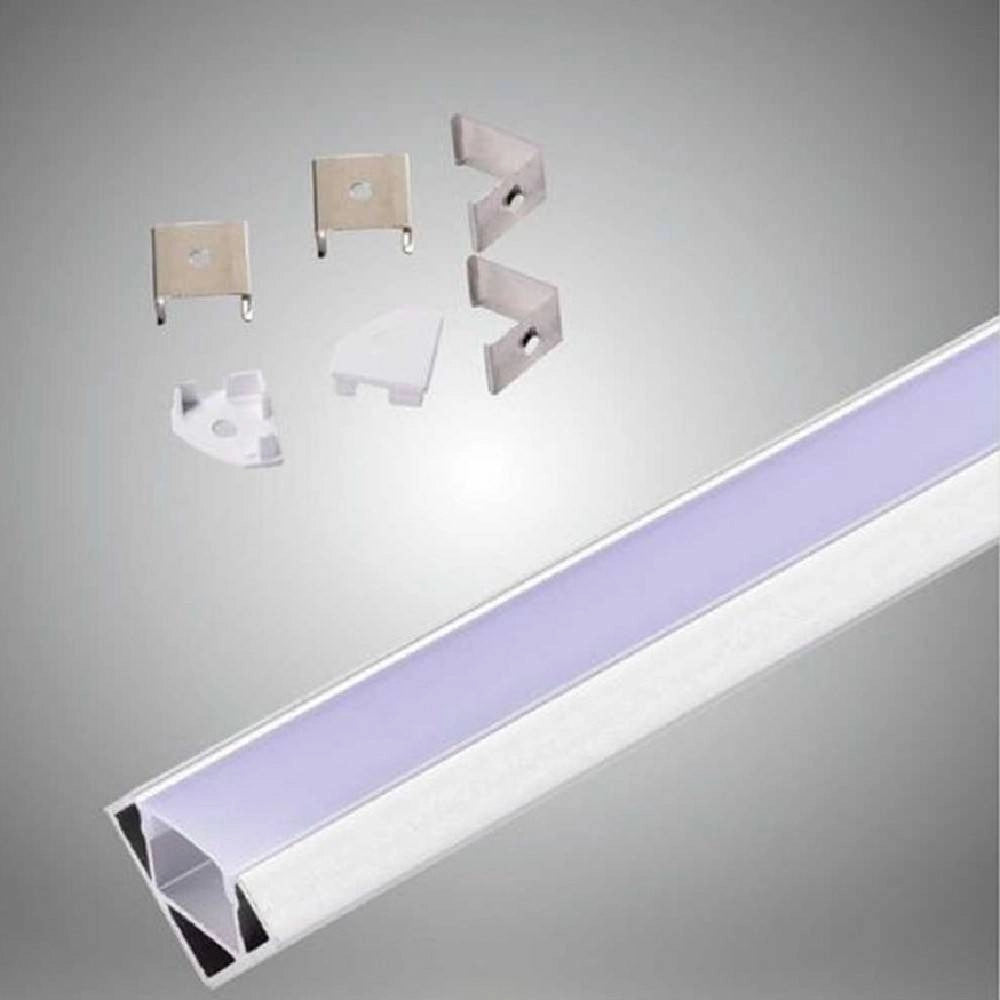 Trade Shop - Profilo In Alluminio Da 2mt Angolare Copertura Opaca Per Strip Led Strisce Al-06 -