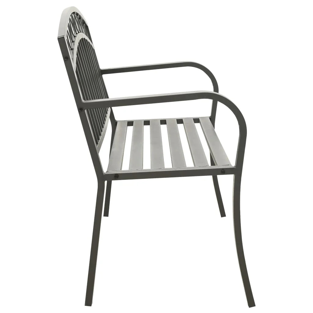 Panca da giardino arredo da esterno terrazza grigio 120 cm acciaio 02_0011728