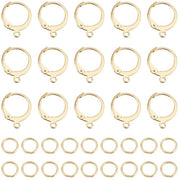 40 pezzi di orecchini da orecchio con anello di aggancio giallo dorato con 60 anelli aperti