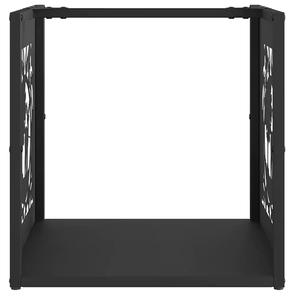 Rastrelliera per Legna da Ardere Nera 40x40x40 cm CFW8603078
