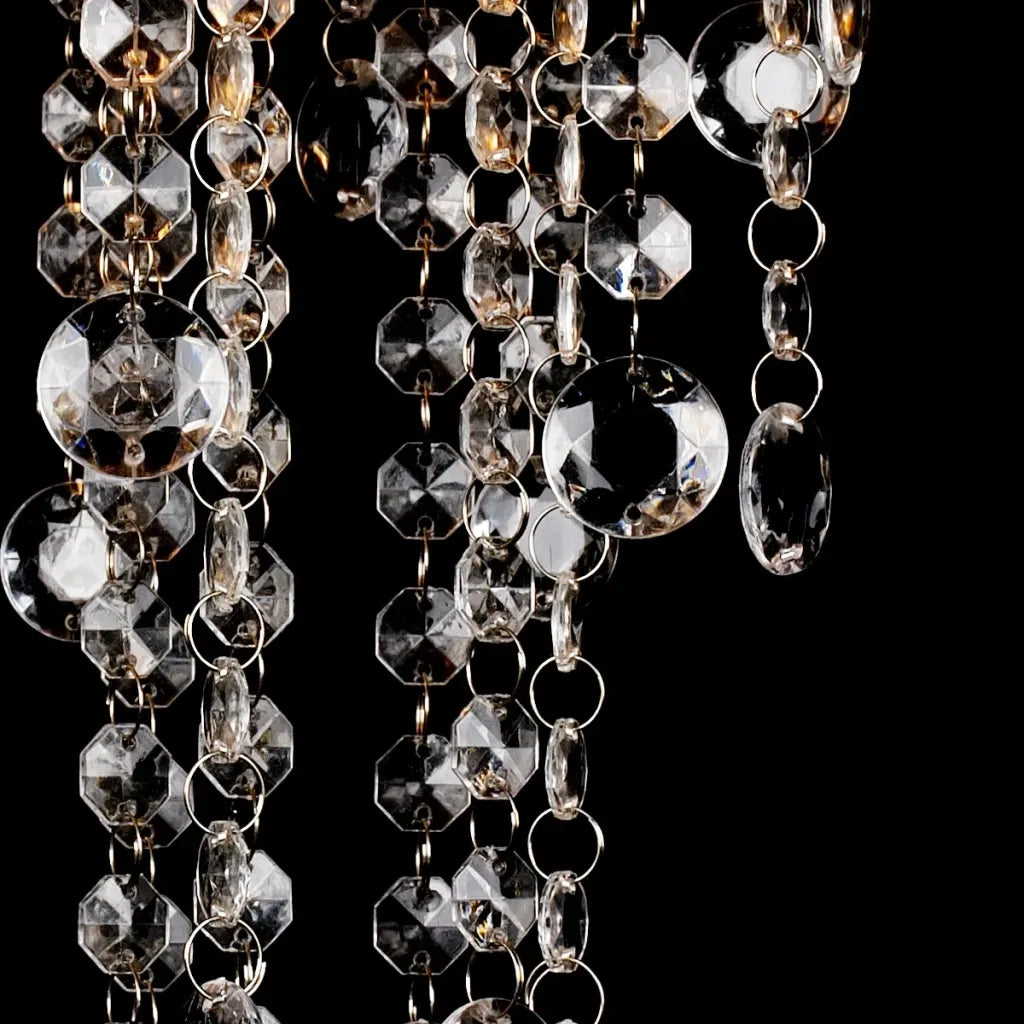 Lampadario in Metallo Bianco con Perline in Cristallo 241382