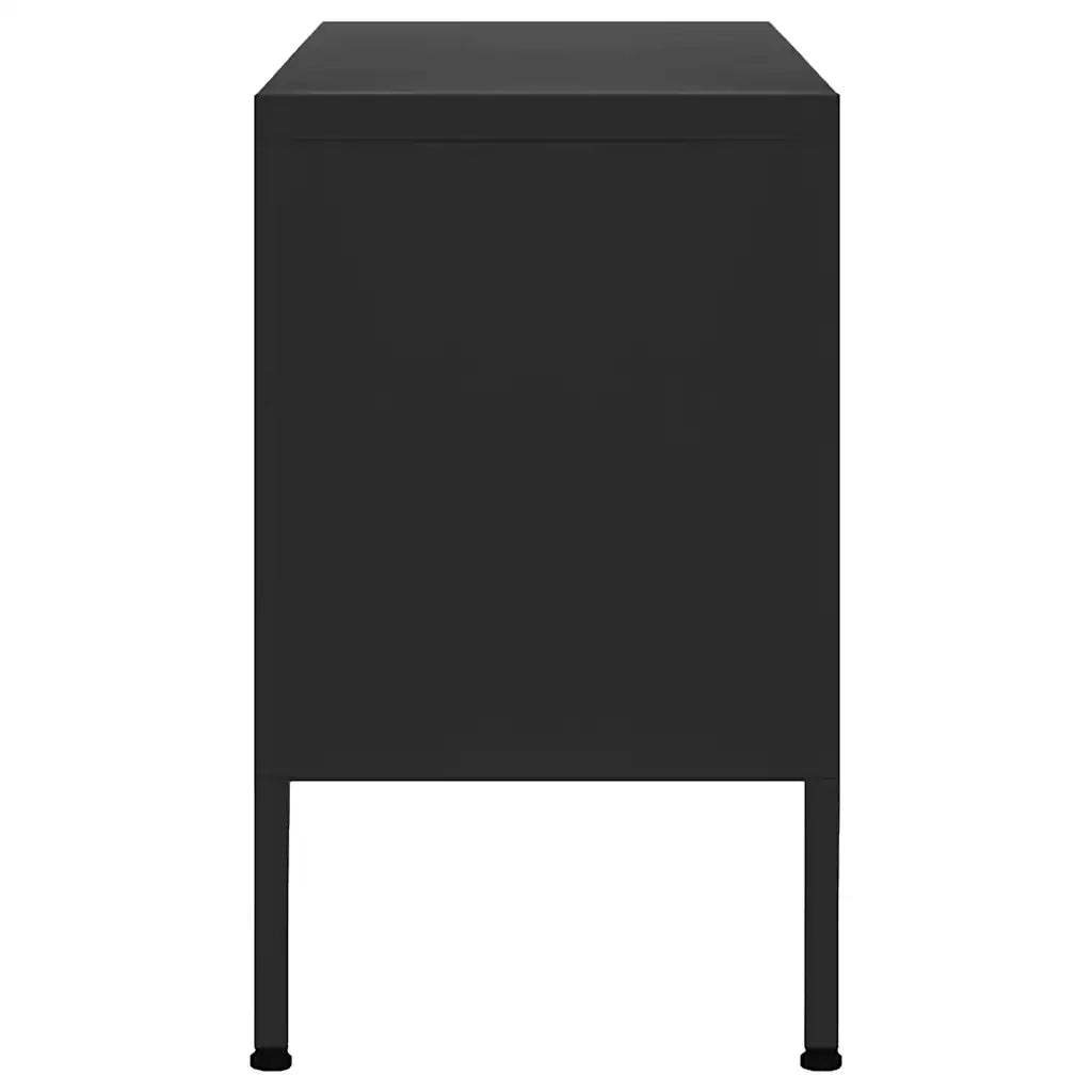 Mobile TV Nero 105x35x50 cm in Acciaio 336232