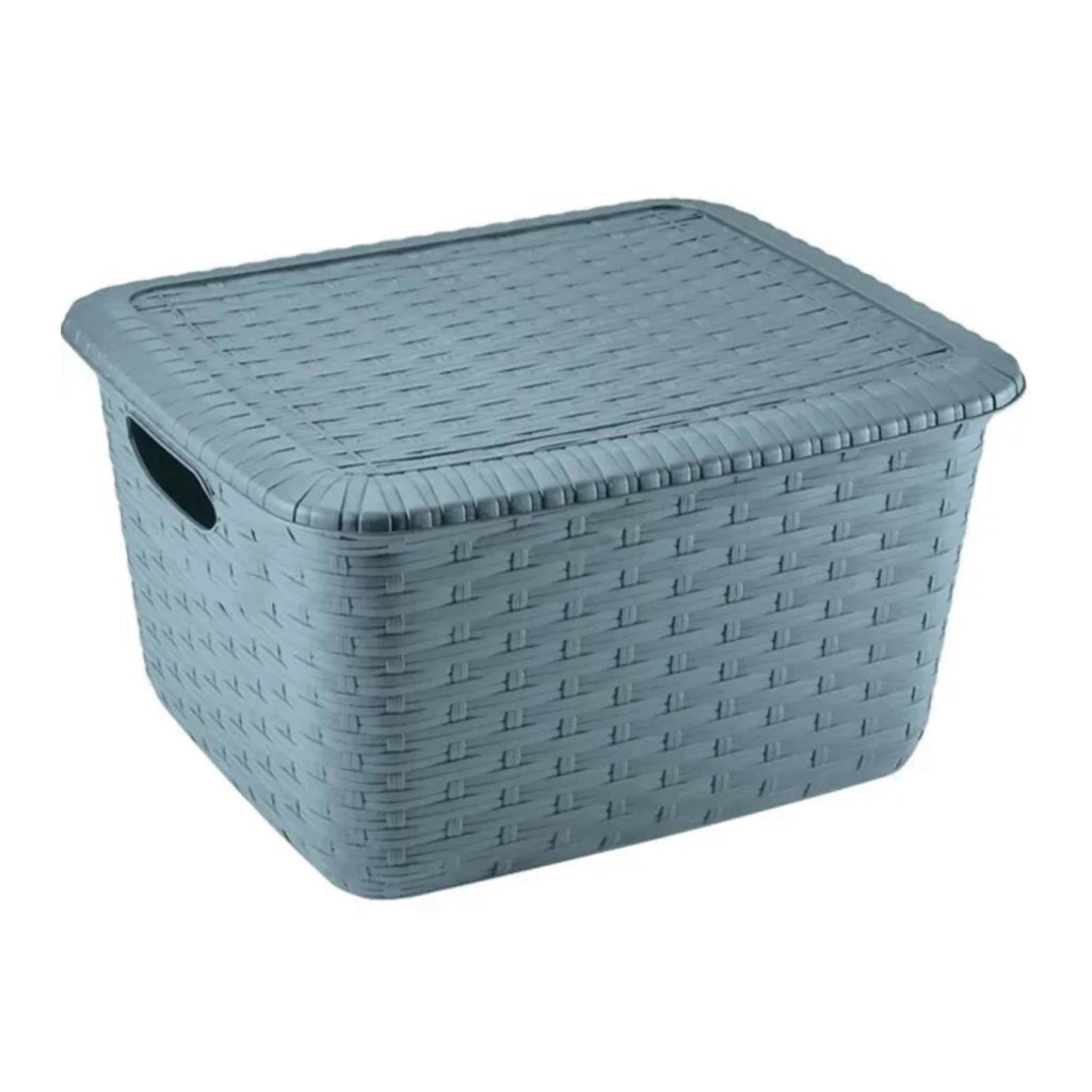 Dandy Plus box contenitore effetto rattan Tortora/36 x 29,5 x 22 cm • 15 L