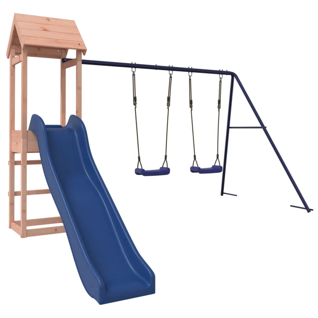 Altalena per parco giochi da esterno scivolo altalena robusta giochi da giardino 308 x 315 x 194 cm legno massello di abete Douglas 02_0004799