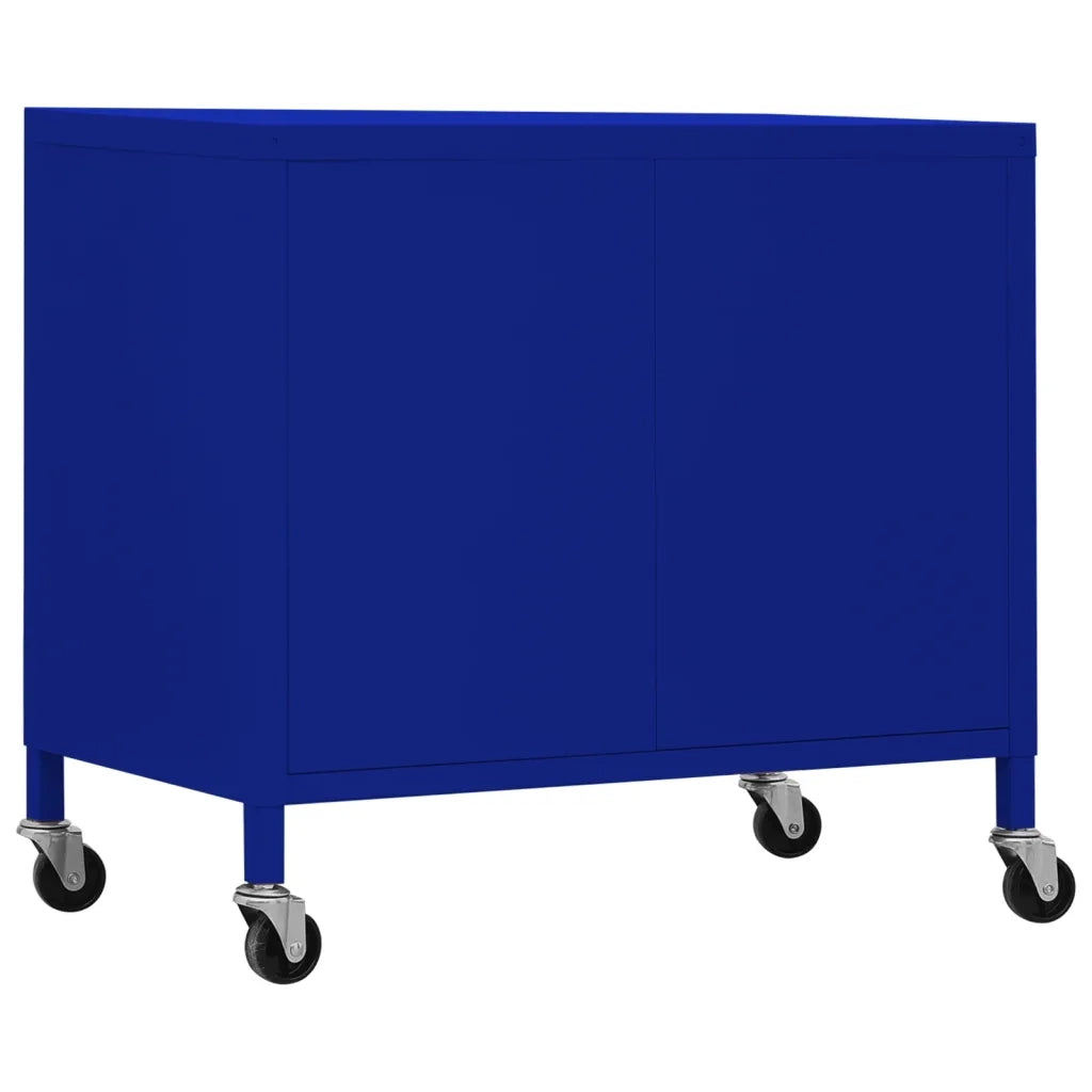Mobile contenitore mobile con ripiano regolabile 60 x 35 x 56 cm in acciaio blu navy 02_0046895