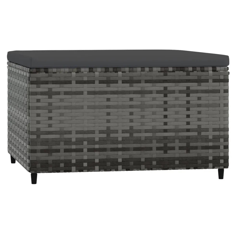 Poggiapiedi da Giardino con Cuscino in Polyrattan Grigio CFW7971703