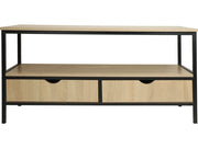 Mobile TV in stile industriale con cassetto "Detroit" - 113 x 40 x 55 cm - Beige