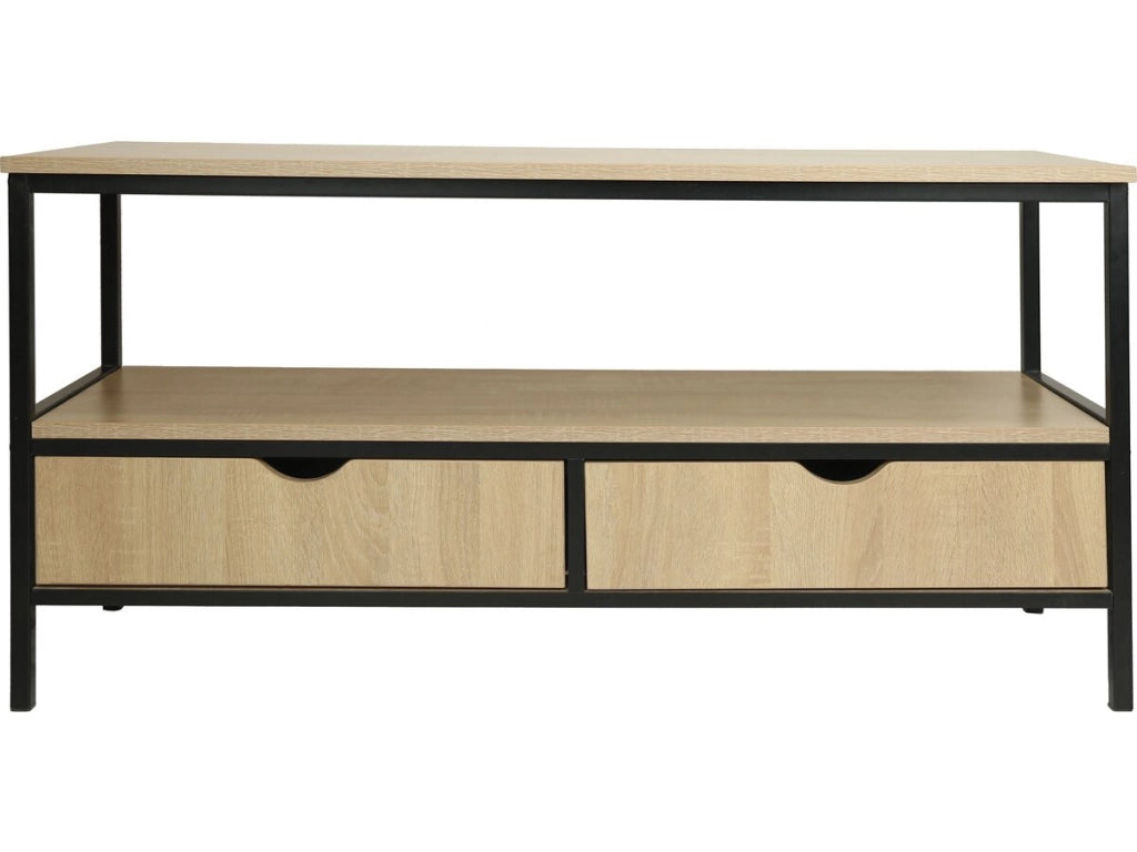 Mobile TV in stile industriale con cassetto "Detroit" - 113 x 40 x 55 cm - Beige