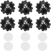 Viti a rotazione autoadesivi per tavolo e armadietto - Polimero/metallo - 2,5 x 1,2 cm - 360 gradi rotativi - Viti a rotazione miniature - Ruote universali - Nero - 6 pezzi