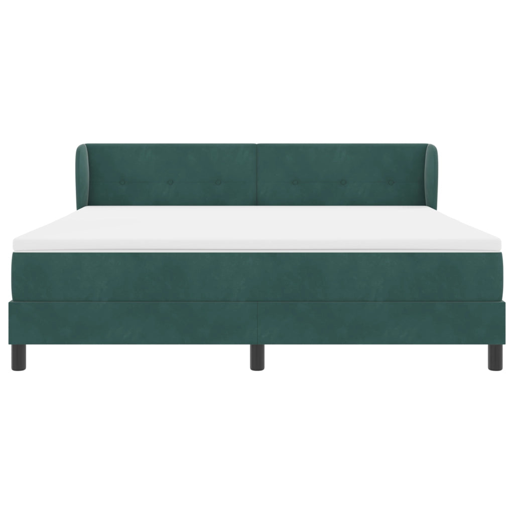 Letto a molle vitaXL con materasso verde scuro 180x200 cm in velluto