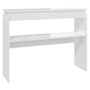 Tavolino Consolle | Tavolo d'Ingresso Bianco Lucido 102x30x80 cm Legno Multistrato