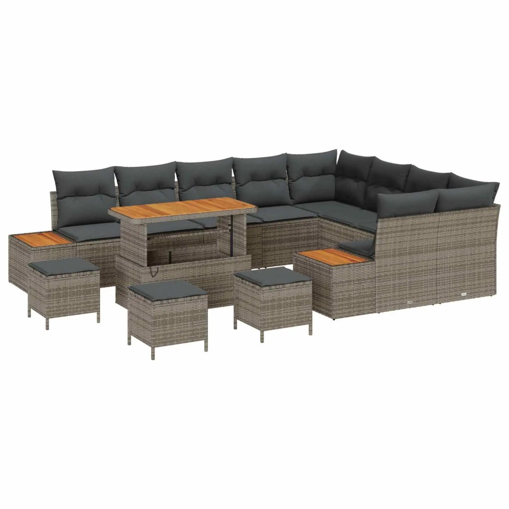 Set Divano da Giardino con cuscino 13 pcs Grigio 3363353