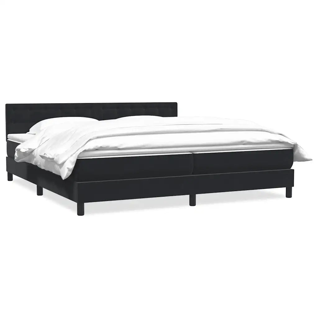 Giroletto a Molle con Materasso Nero 200x220 cm in Velluto 3316661
