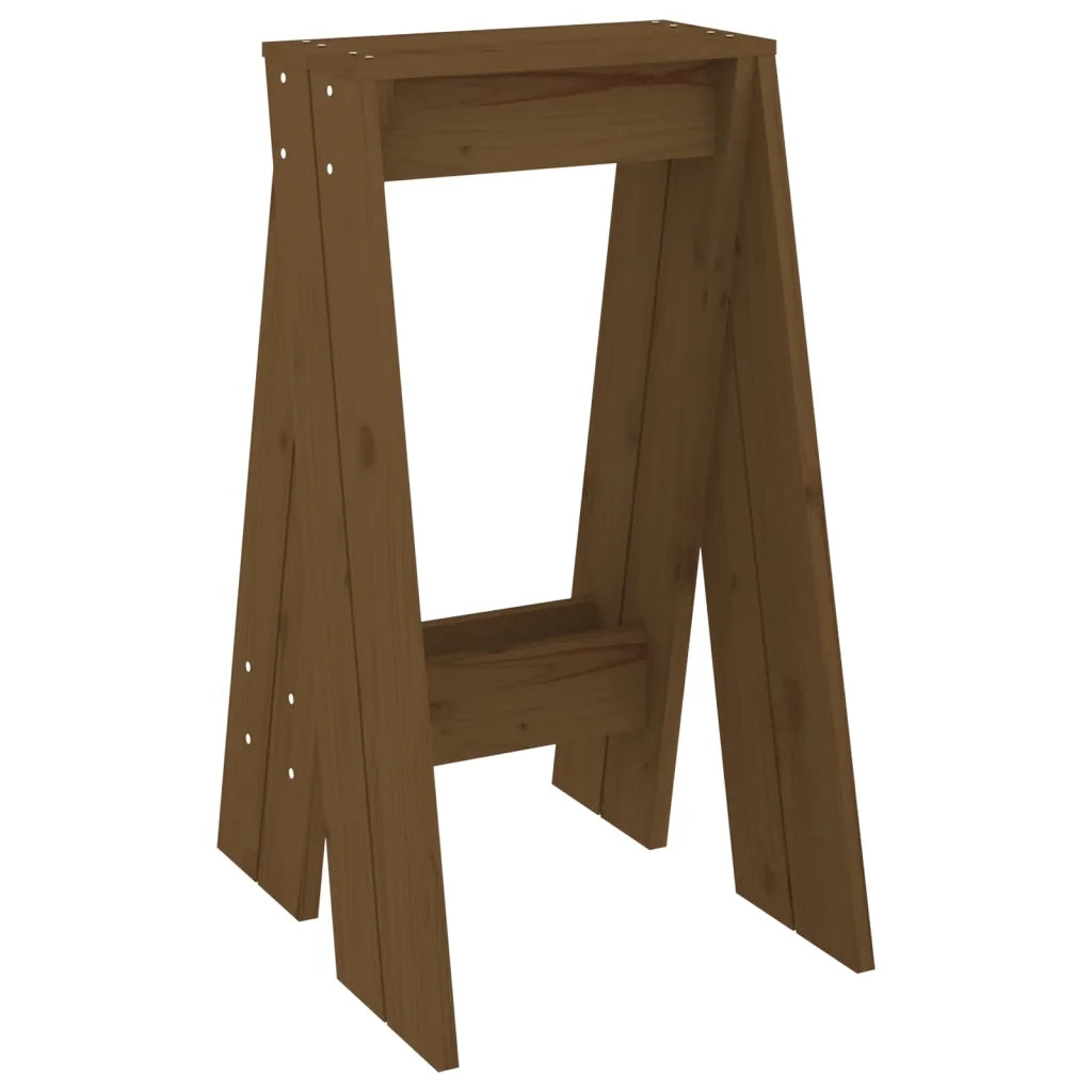Sgabelli 2 pz Marrone Ambra 40x40x75 cm Legno Massello di Pino 823672