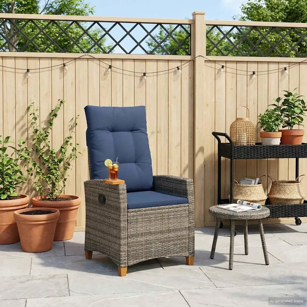 Poltrona reclinabile con tavolino 62 x 64 x 112 cm polyrattan CFW6272355