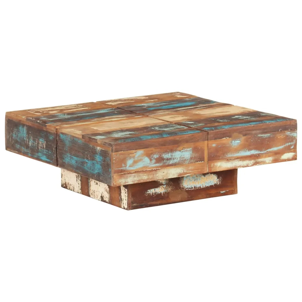 Tavolino da Salotto 80x80x28 cm in Legno Massello di Recupero 323594