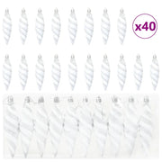 Palla a spirale di Natale 40 pz Bianco Plastica CFW8787422