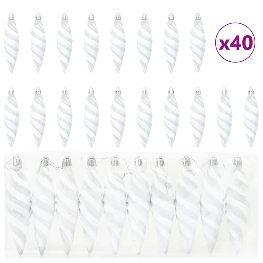 Palla a spirale di Natale 40 pz Bianco Plastica CFW8787422
