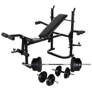 Panca da allenamento con rastrelliera pesi e set di manubri da 60,5 kg 02_0000020