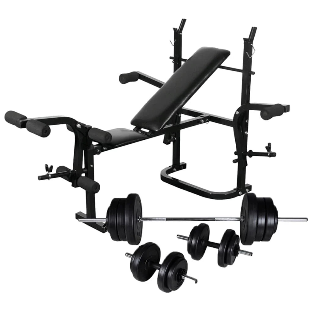 Panca da allenamento con rastrelliera pesi e set di manubri da 60,5 kg 02_0000020