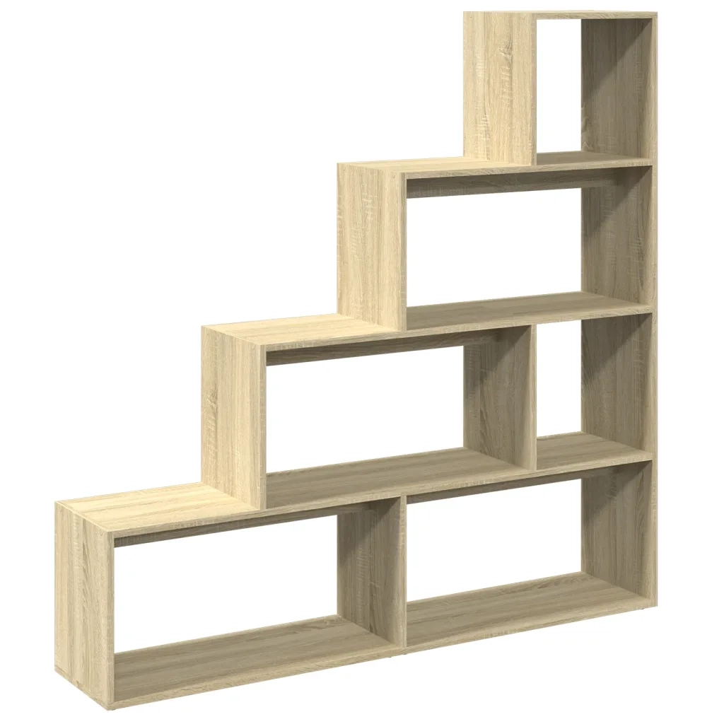 Libreria 4 Ripiani-Scaffale per Libri-Mobile di Stoccaggio Rovere Sonoma 143,5x29x143,5 cm Truciolato