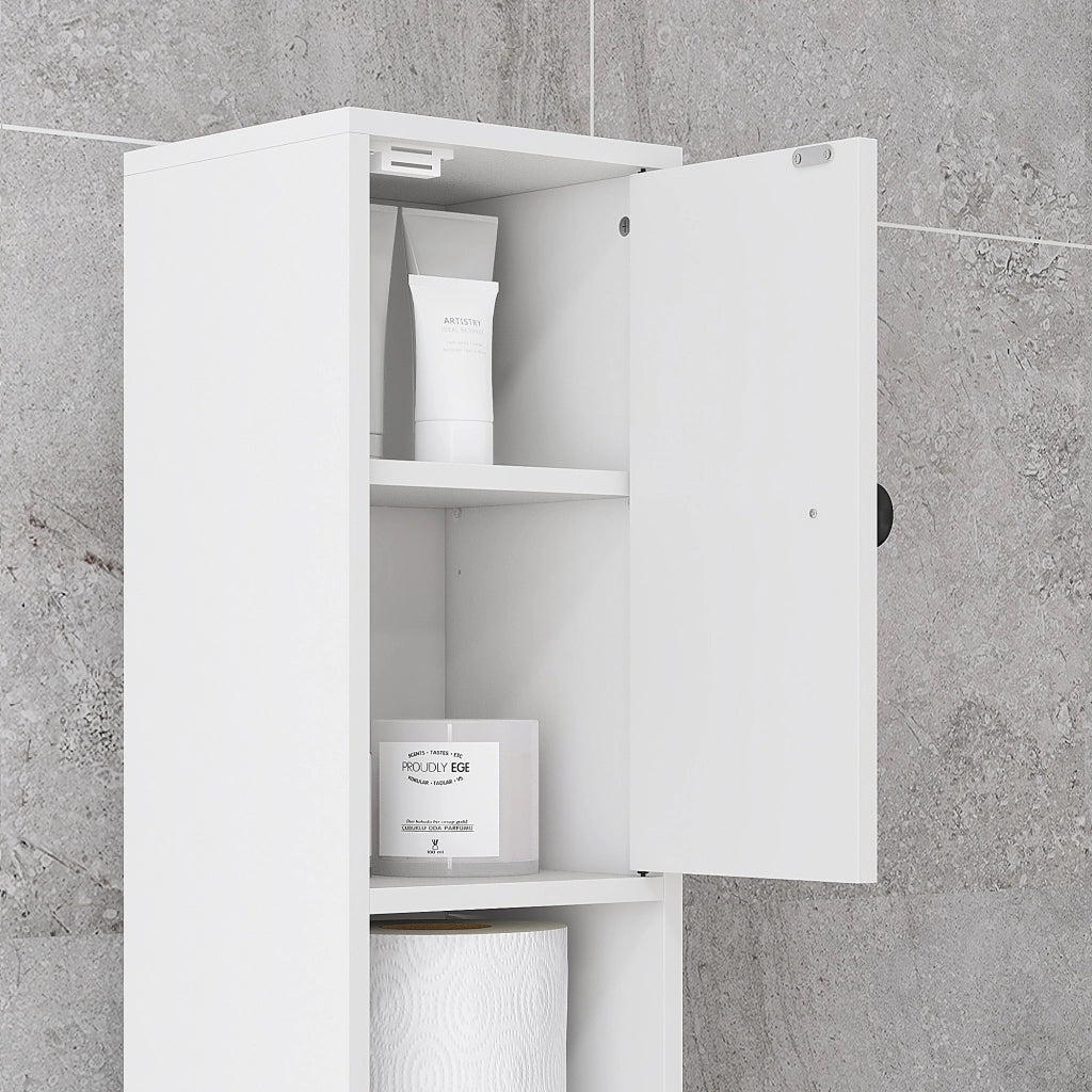 Armadietto da Bagno con 4 Ripiani e Cassetto ¨C Zephmum ¨C Bianco