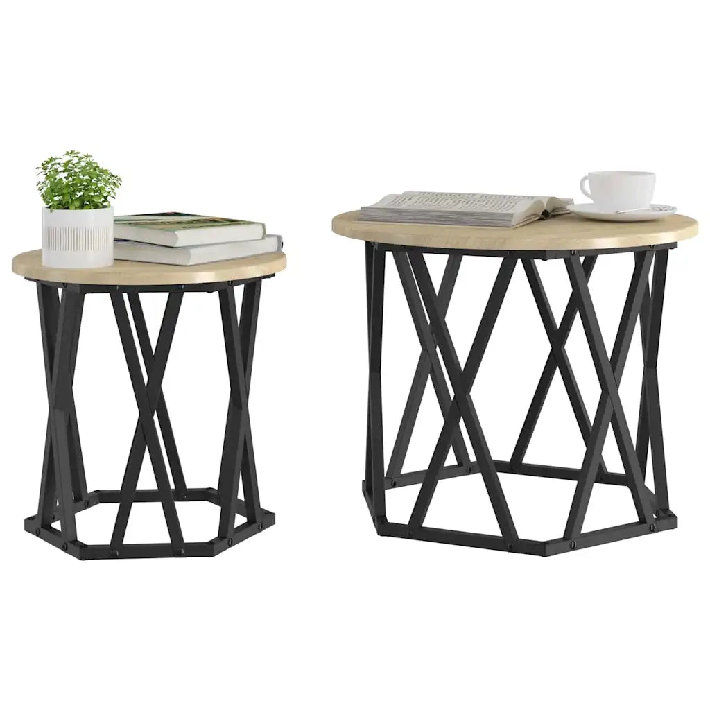 Tavolo laterale 2 pcs Rovere Sonoma 868244