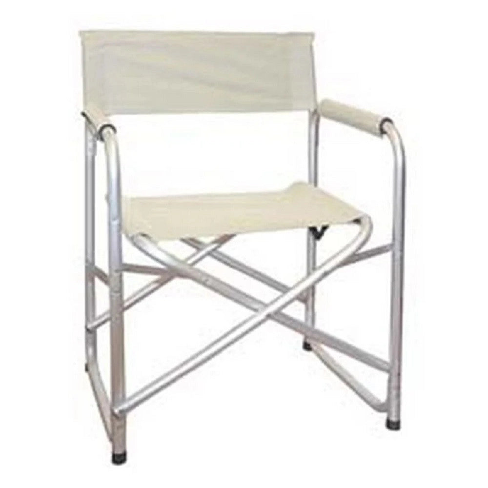 Trade Shop - Sedia Regista Crema In Alluminio Per Mare Pesca Spiaggia Giardino Pieghevole 490006 -