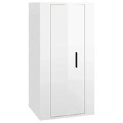 Mobile TV a Parete | Armadietto TV | Mobile Porta TV Bianco Lucido 40x34,5x80 cm