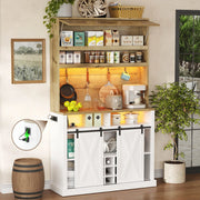 ARMADIO CUCINA ALTO 110x40x191 cm MDF Naturale/Bianco con LED