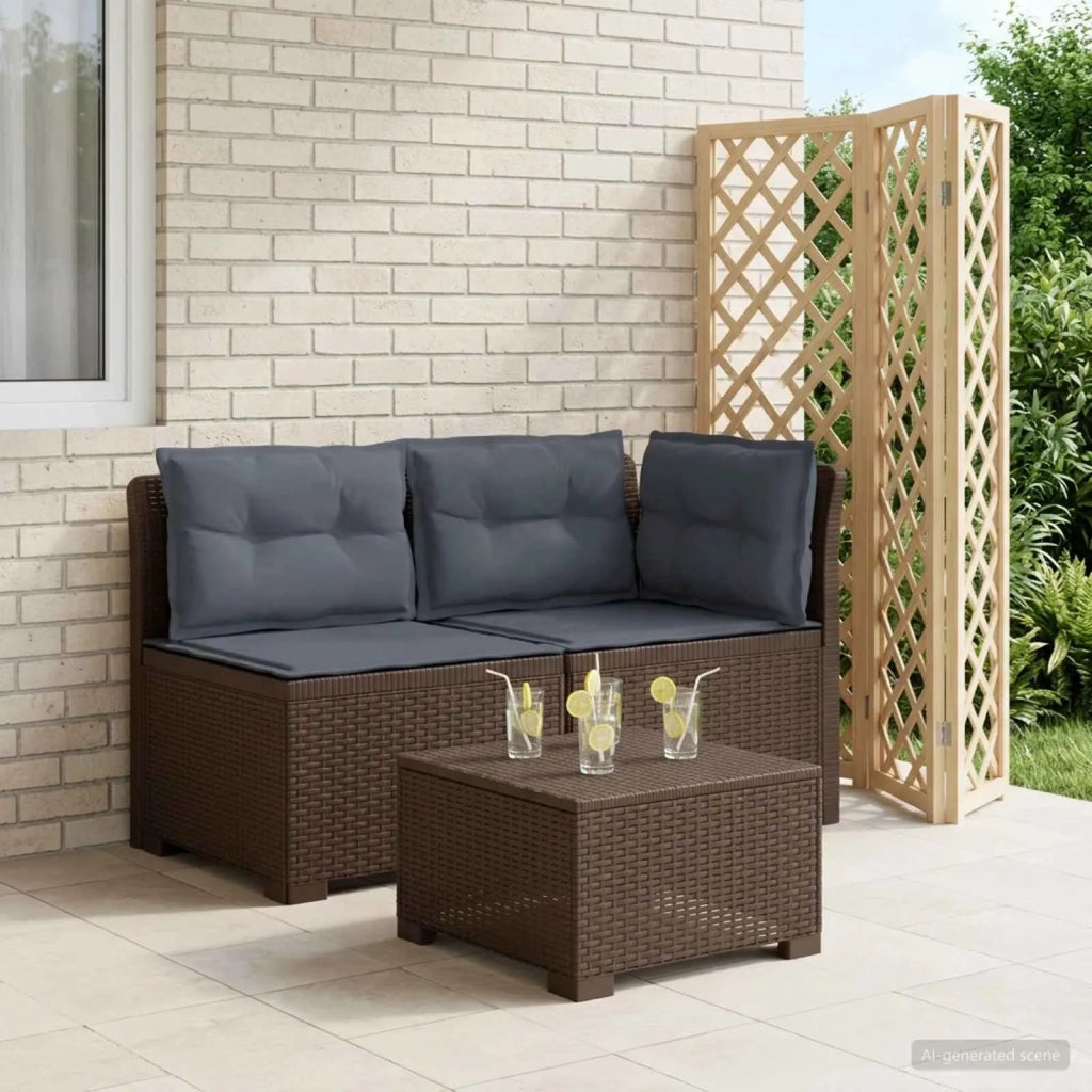 Divano da Giardino a 2 Posti con Cuscini Aspetto Rattan PP 8011947
