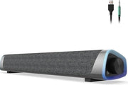Barra sonora per TV - Altoparlanti surround - Alimentato da USB - Illuminazione LED - Grigio