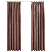 Tende Oscuranti | Tende Blackout con Ganci 2 pz Rosa Antico in Velluto 140x225cm