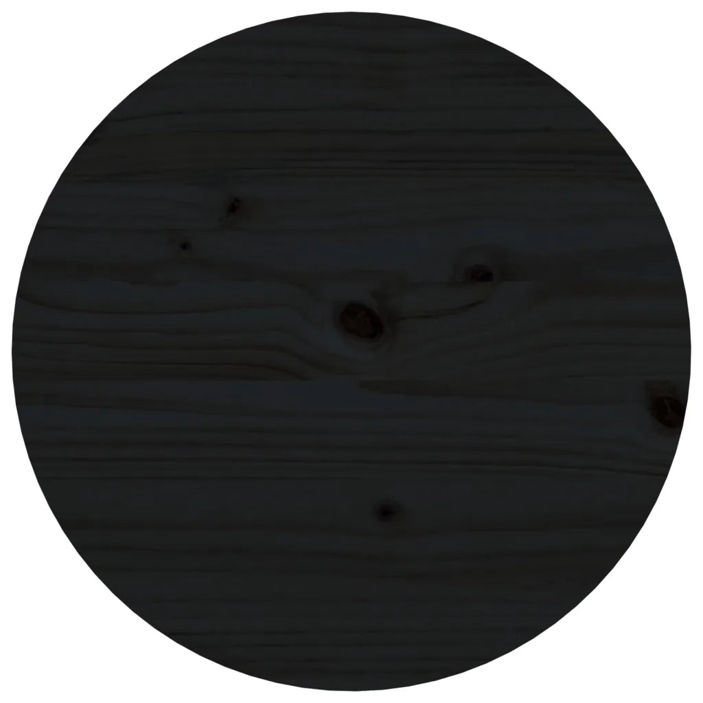 Tavolino da Salotto Nero Ø 55x60 cm in Legno Massello di Pino 822356
