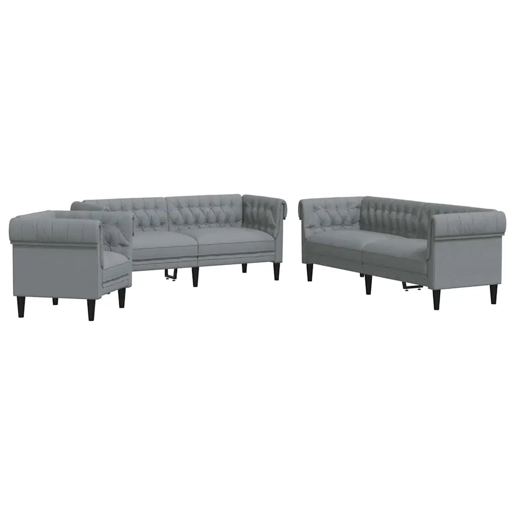 Divano per Soggiorno 3 pcs Grigio chiaro 201,5 x 74,5 x 74,5 cm 3385858