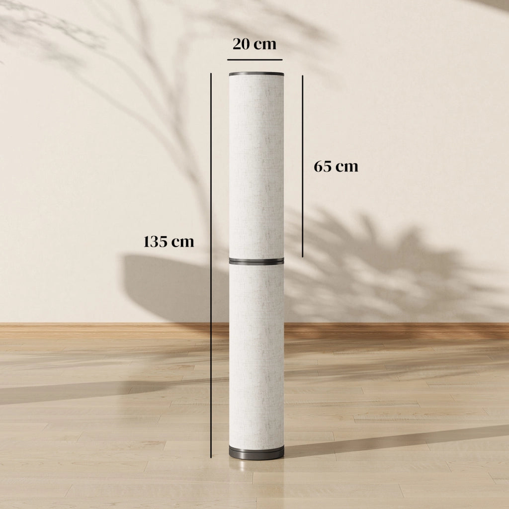 Lampada da Terra con Telecomando e Regolazione Temperatura 3000-6000K, Paralume in Tessuto, ?20x135 cm, Beige