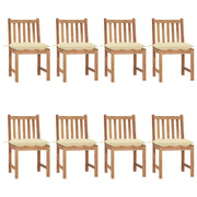 Sedie da Giardino con Cuscini 8 pz in Legno Massello di Teak cod mxl 13022