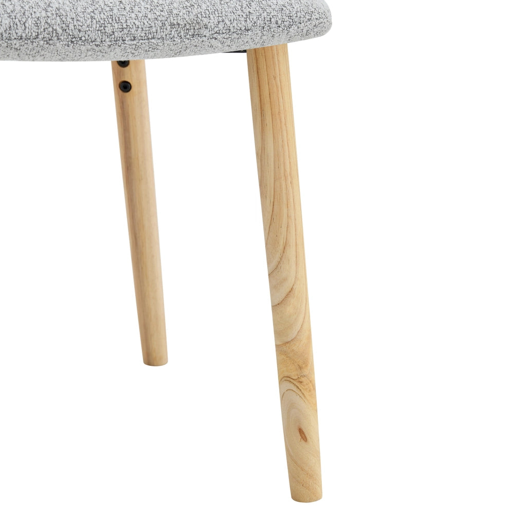 Sedia da pranzo 88 cm in tessuto grigio chiaro e legno, set da 2