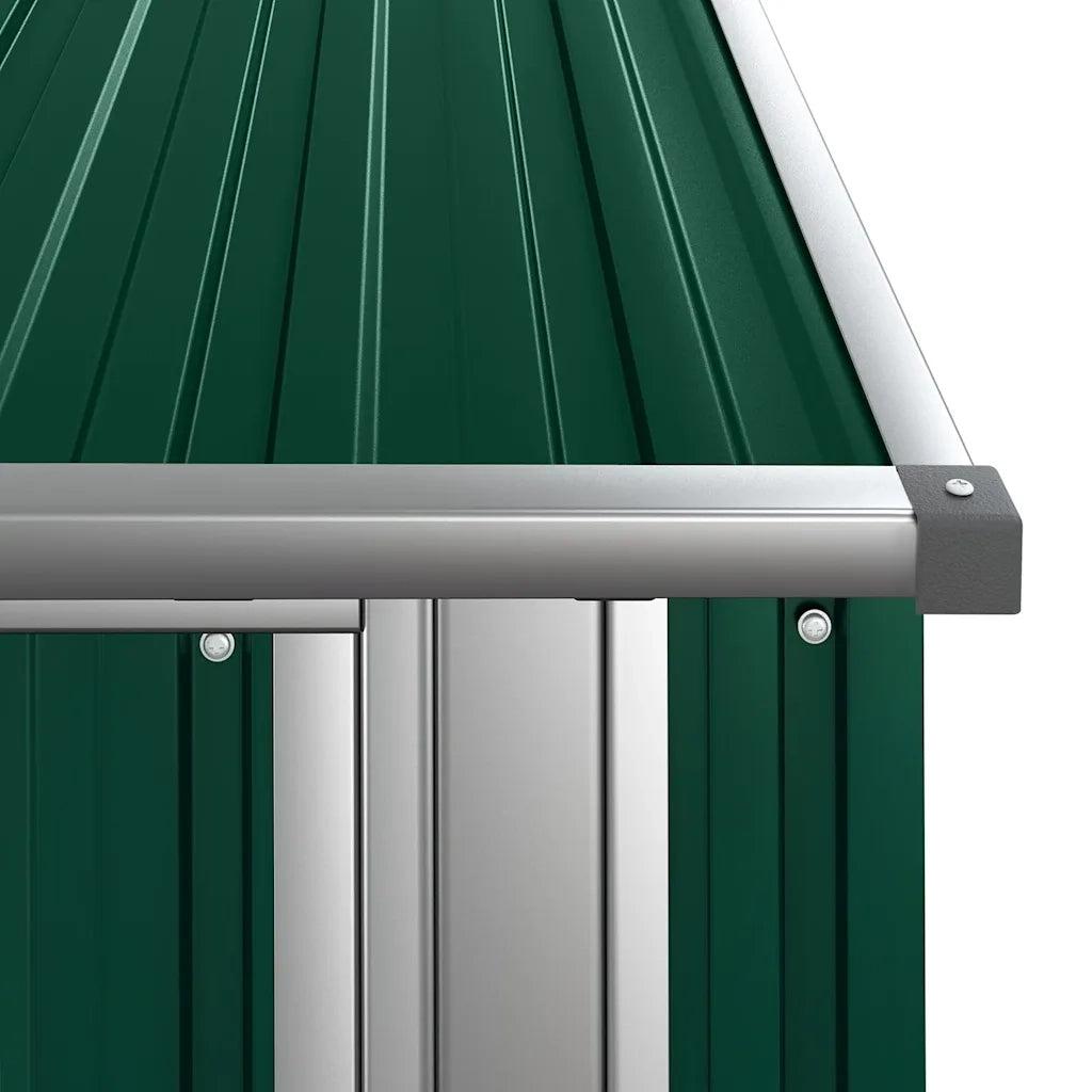 Casetta da giardino verde 118,5x97x209,5 cm in acciaio zincato 150899