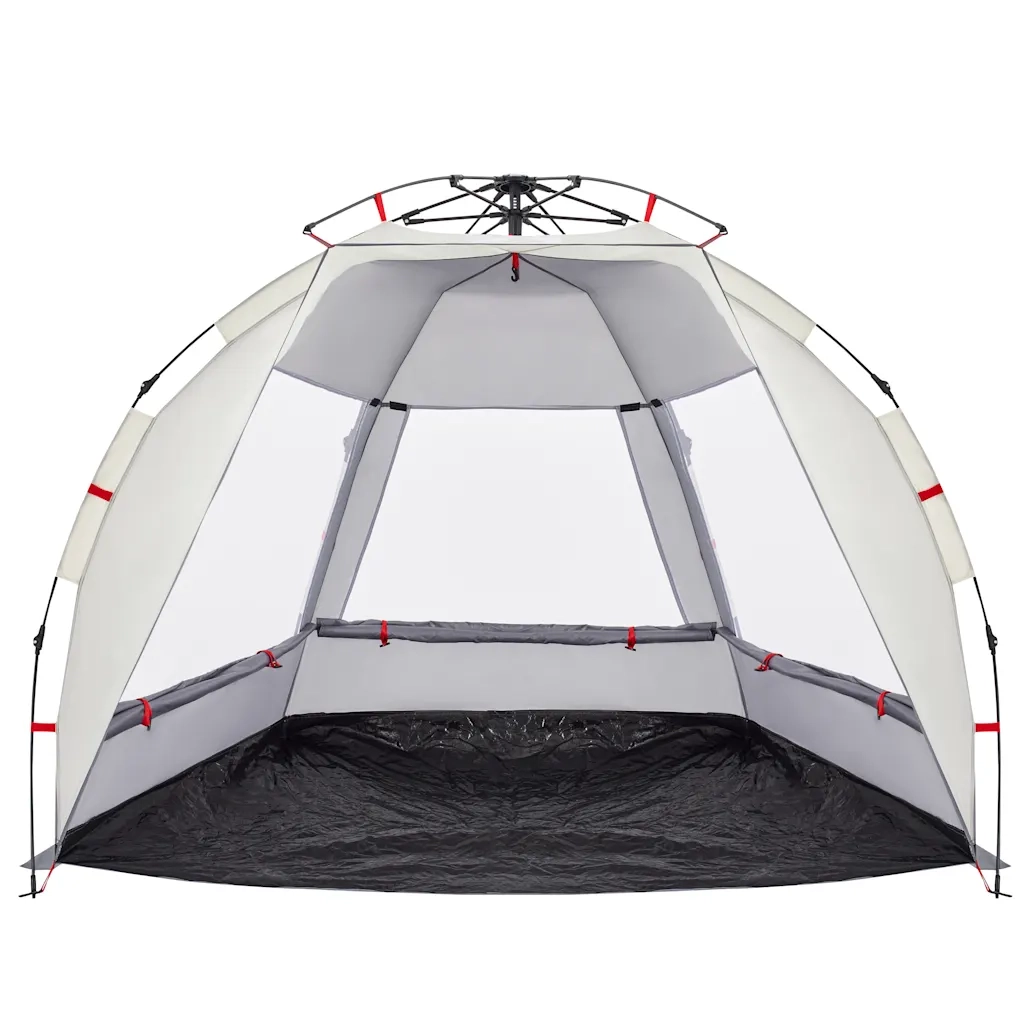 Tenda da Spiaggia 2 Persone Grigio Rilascio Rapido Impermeabile