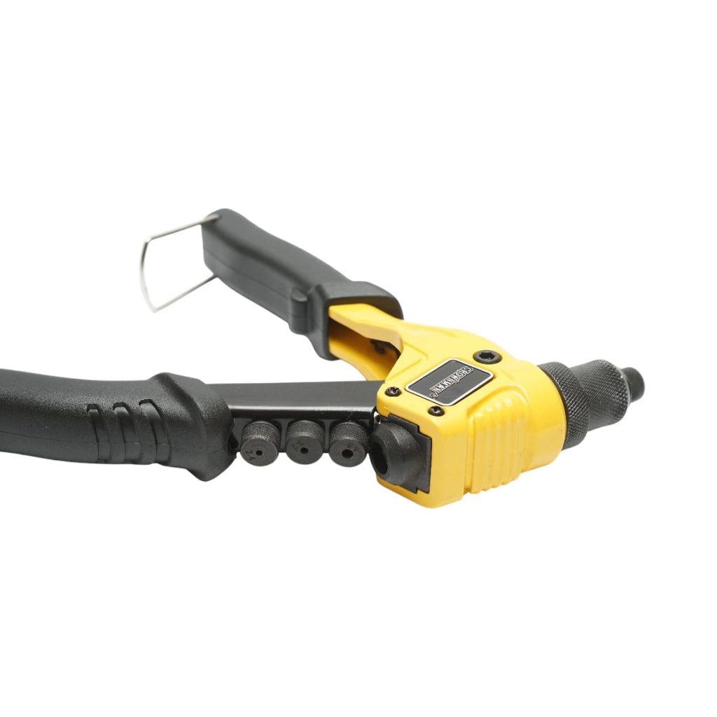 Pinza per rivetti in alluminio, lunghezza 200 mm, con 4 teste intercambiabili (2.4, 3.2, 4.0, 4.8 mm), industriale, Crownman