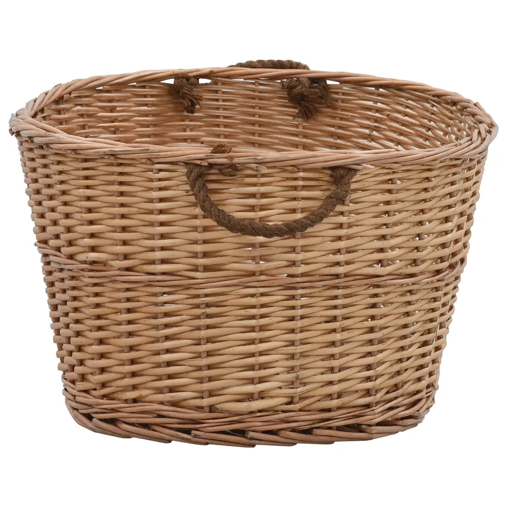 Cesta per Legna con Maniglie 88x57x34cm Salice Naturale 286984