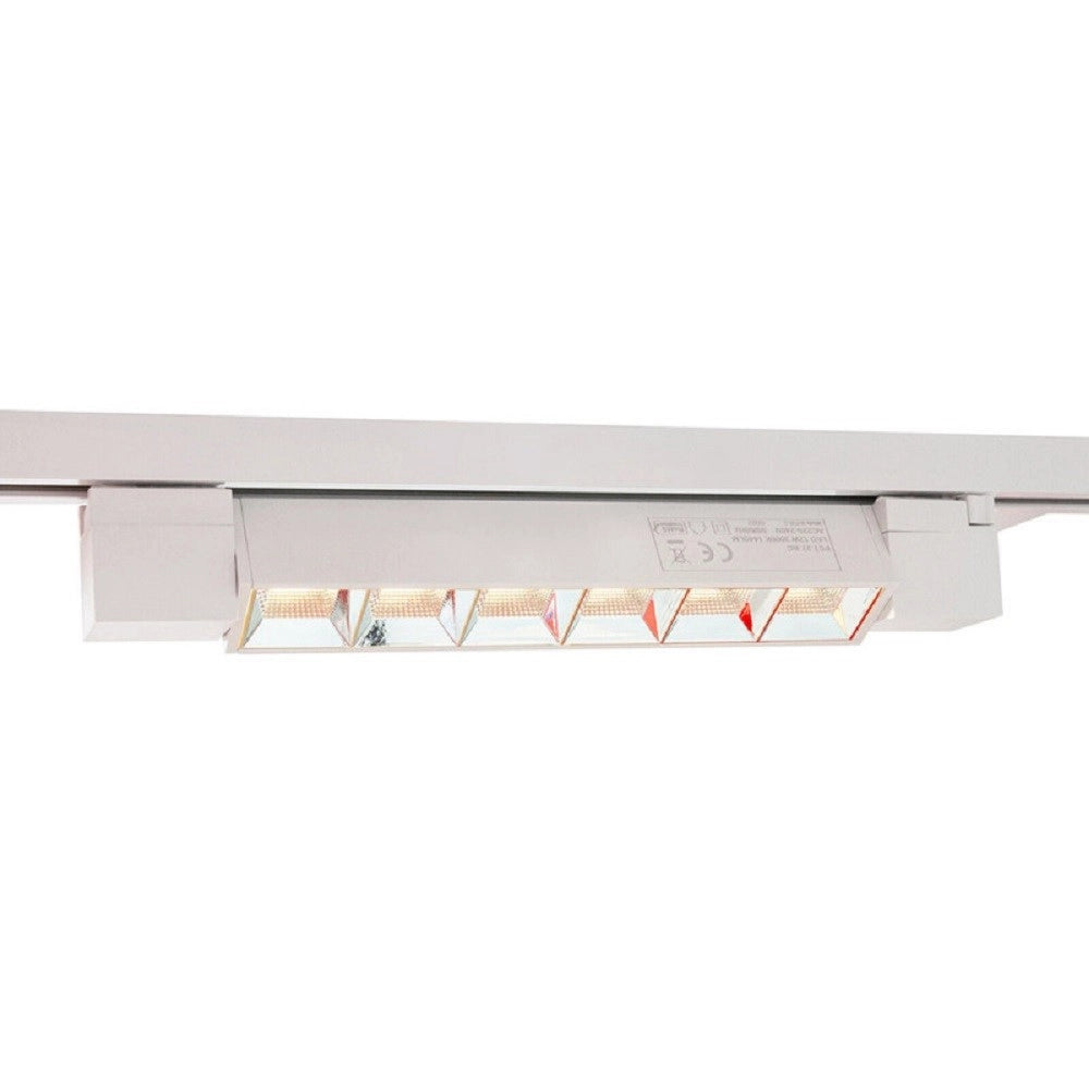Trade Shop - Faretto Orientabile Binario 12w 6 Led Bianco Nero Luce 6500k 4000k 3000k Pst-27 -