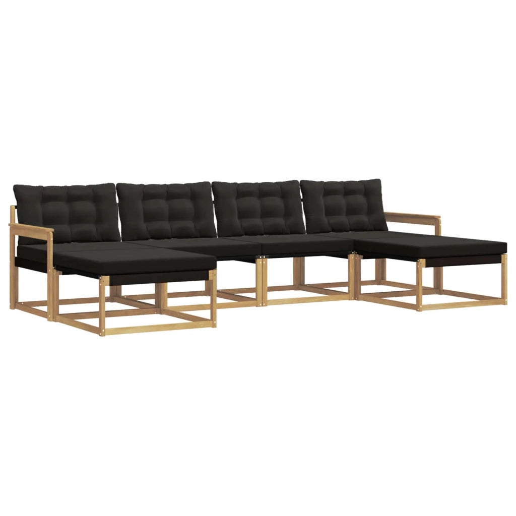 Set di divani da esterno 6 pz Bianco e Nero 3388942