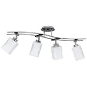 Plafoniera Luminex Derby cromo 4 luci vetro bianco E27