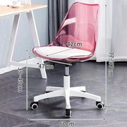 Sedia da Scrivania con ruote e Schienale trasparente Rosa Poltrona da Ufficio